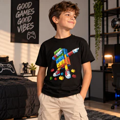 Camisa Infantil Lego Dab Camiseta Algodão Criança Junior Blusa Tshirt Menino Desenho