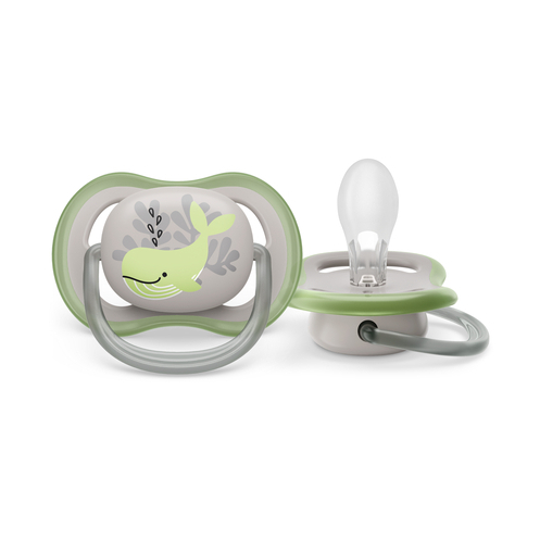 Chupeta Ultra Air Individual - 1 unidade - 6 a 18 Meses Decorada Noturna Verde - Philips Avent (SCF377/02)