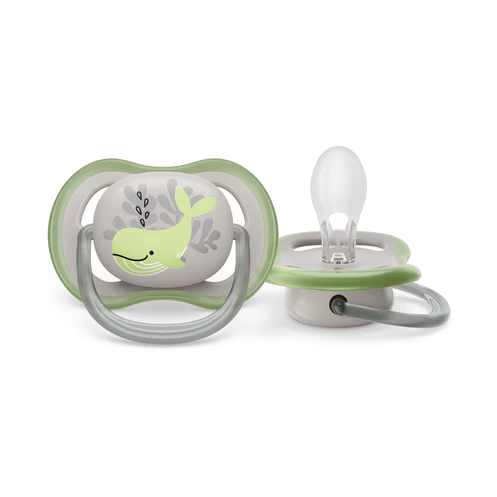 Chupeta Ultra Air Individual - 1 unidade - 6 a 18 Meses Decorada Noturna Verde - Philips Avent (SCF377/02)