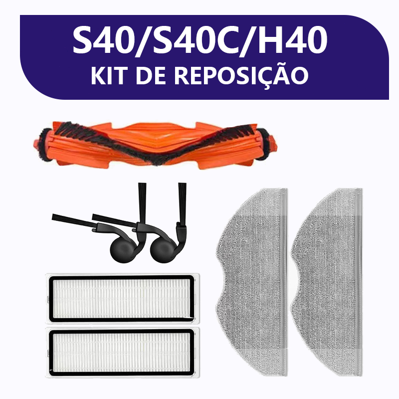 Kit de Peças de Reposição para Robô Aspirador Xiaomi | Compatível com S40C , S40  e H40