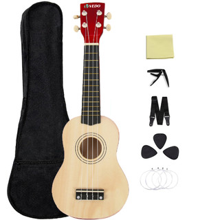 VEDO Kit Ukulele de Concerto 23 Polegadas– com Bolsa, Alça, Cordas, Capotraste e Pano