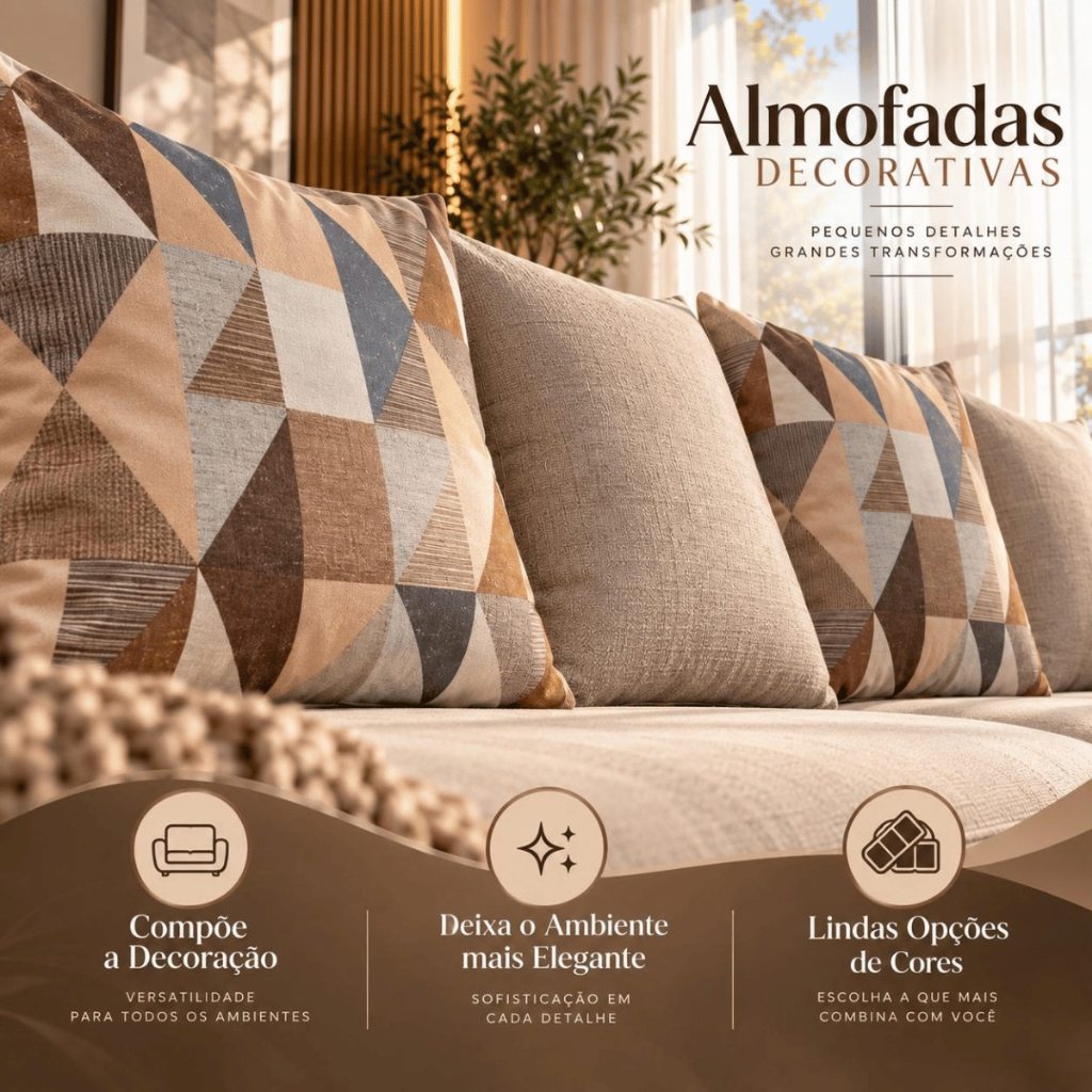 04 Almofadas Decorativas Luxo 50x50 Com ou Sem Enchimento Macia — imagem 2 de 2
