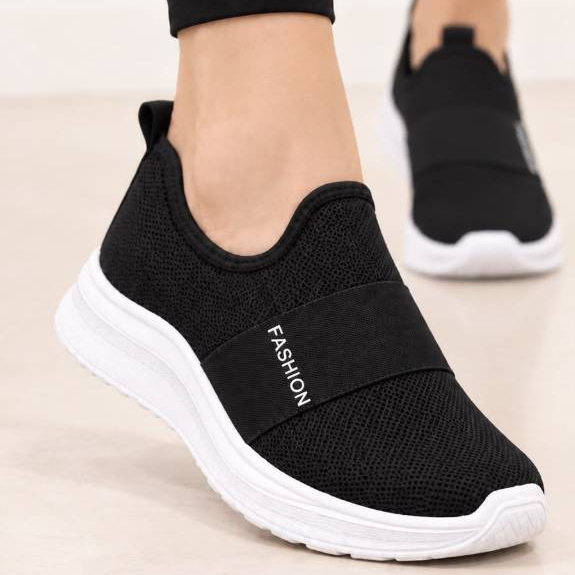 Tênis Meia Fashion Preto Feminino Leve Confortável e Prático Calce fácil Caminhada