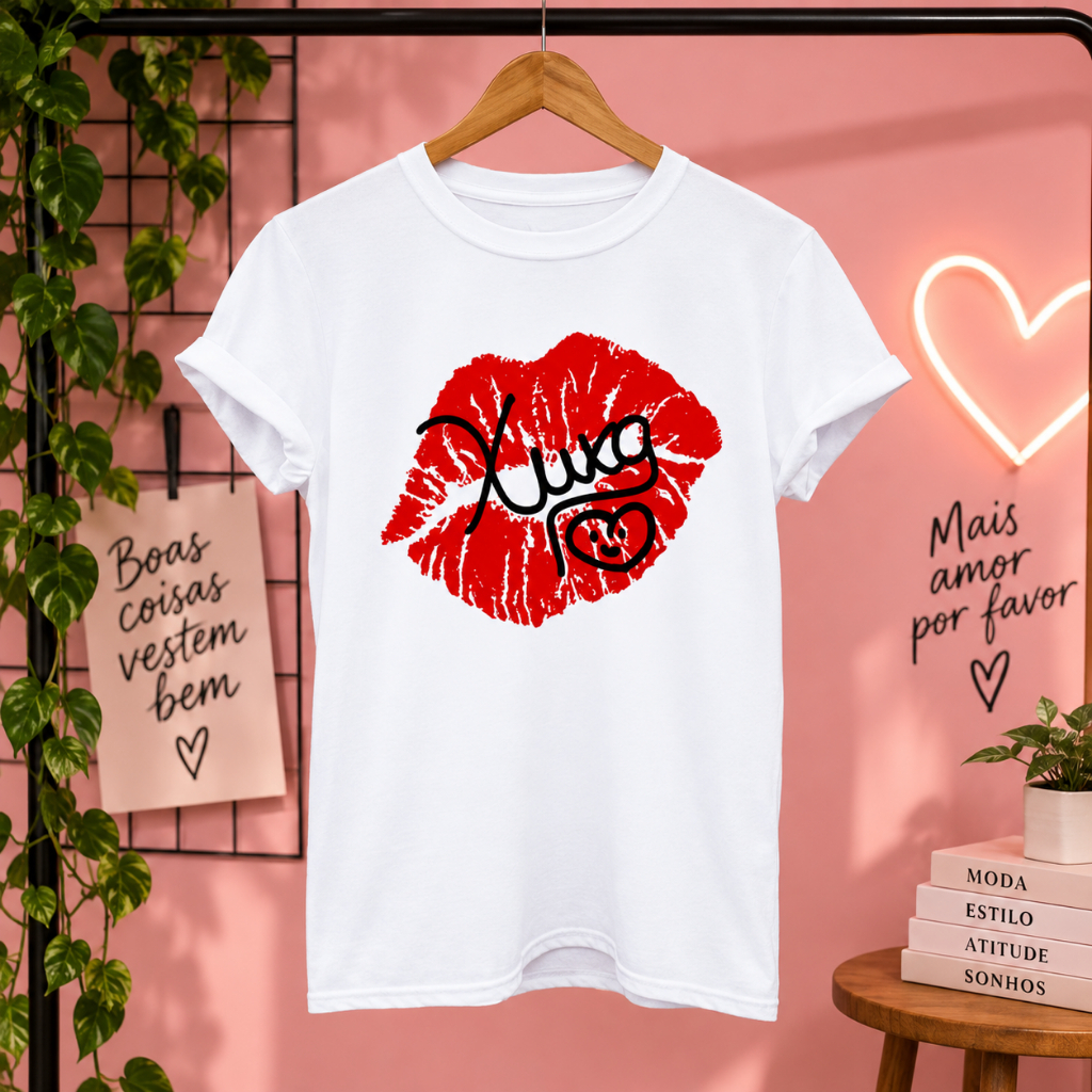 Camiseta Blusa Unissex - Beijo da Xuxa Novas Coleçoes 100% Algodão Modelo Premium estampada em DTF
