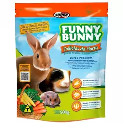 Ração para Hamster, Porquinho da India, Coelho Funny Bunny delicias da horta 500g