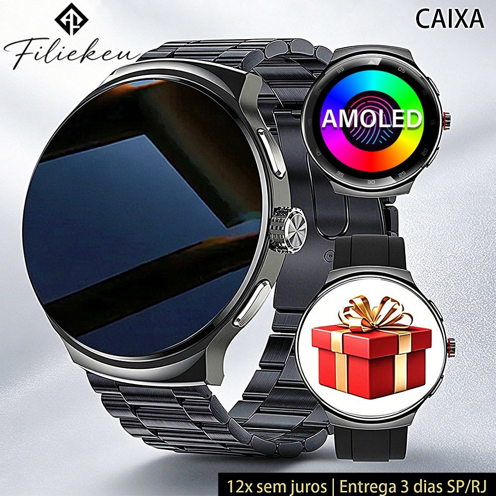 Relógio IP68 à prova d'água Smartwatch tela AMOLED Chamada BluetoothMonitor uso do GPS