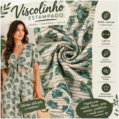 Viscolinho Estampado 100% Viscose – 1 Metro | Largura 1,42m - Coleção 2