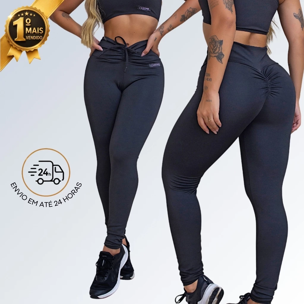 Legging Empina Bumbum - Cós em V - Ajuste na Cintura