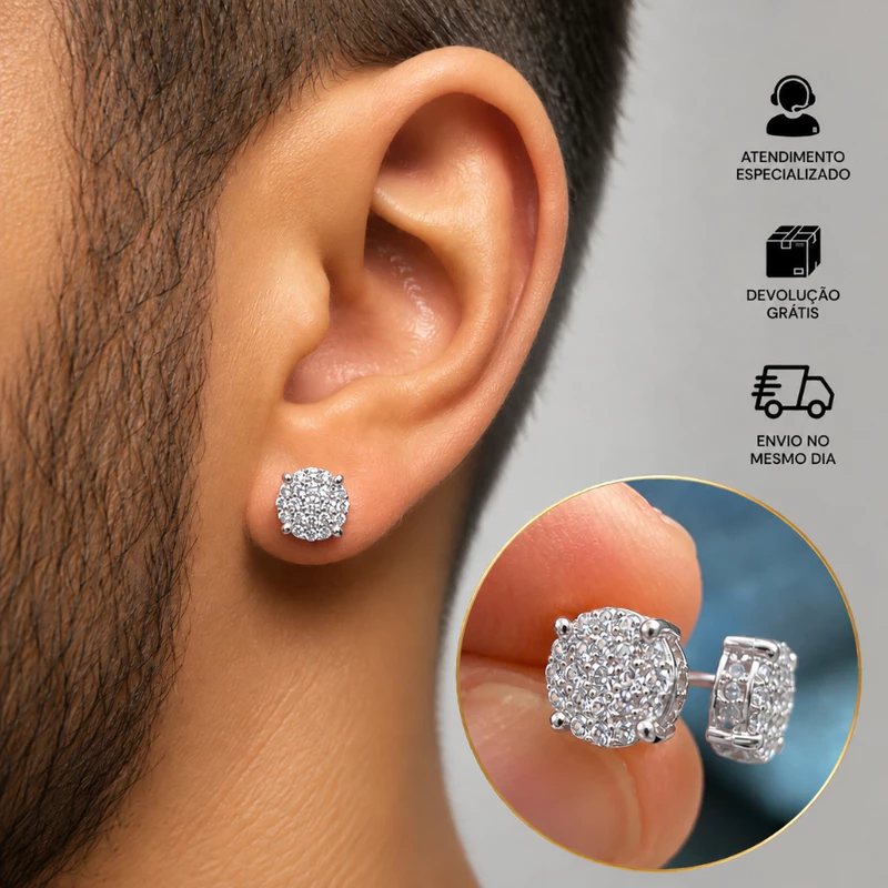 Brinco Masculino de Prata: Desconto Imperdível! ✨