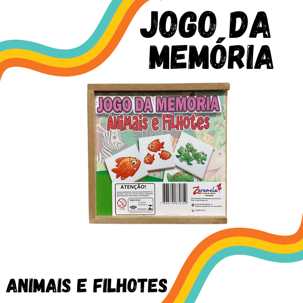 Jogo Da Memória Animais E Filhotes Brinquedo Educativo Em Mdf - Diversos Temas