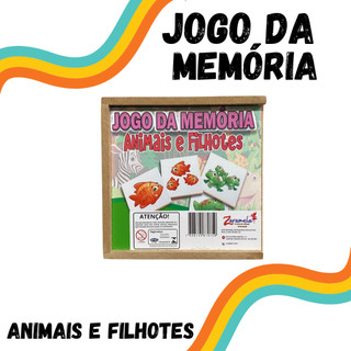 Jogo Da Memória Animais E Filhotes Brinquedo Educativo Em Mdf - Diversos Temas