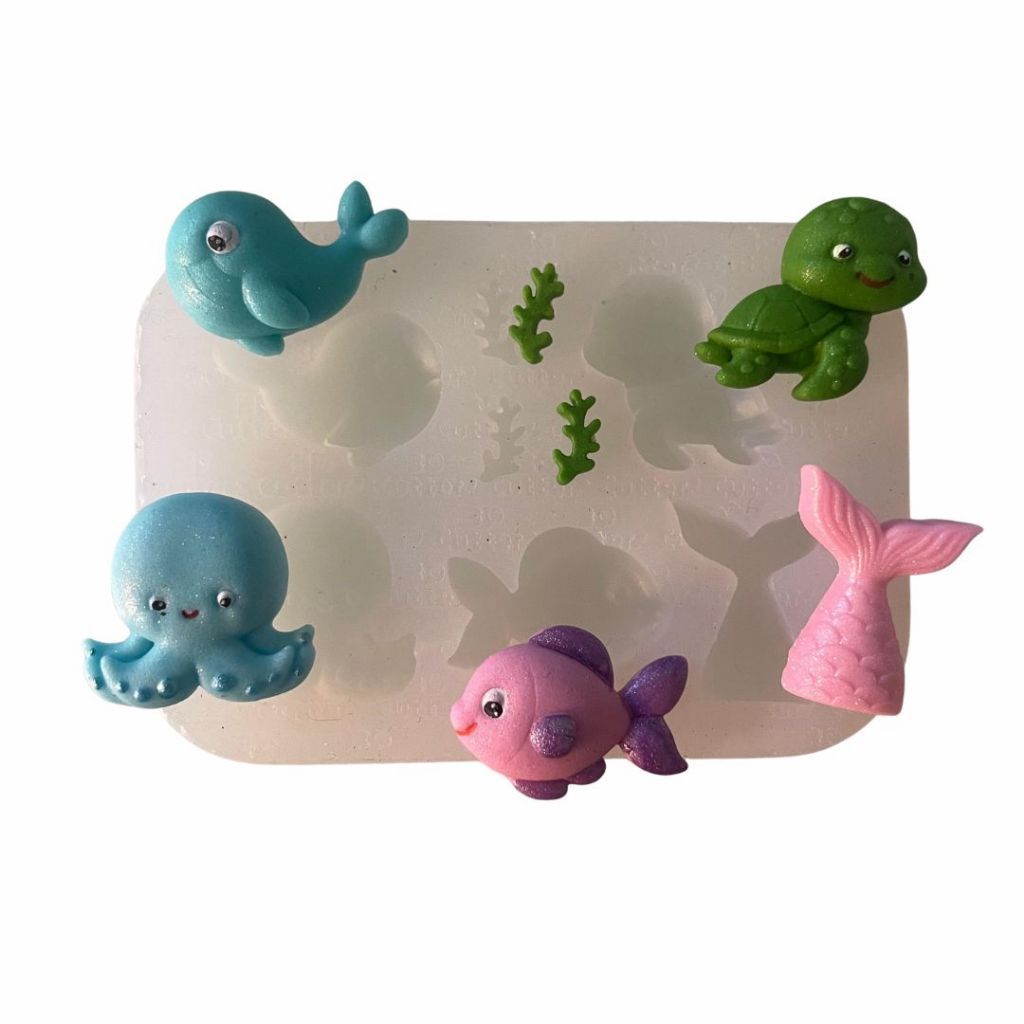 Molde de Silicone para apliques de Artesanato - Fundo do Mar 2