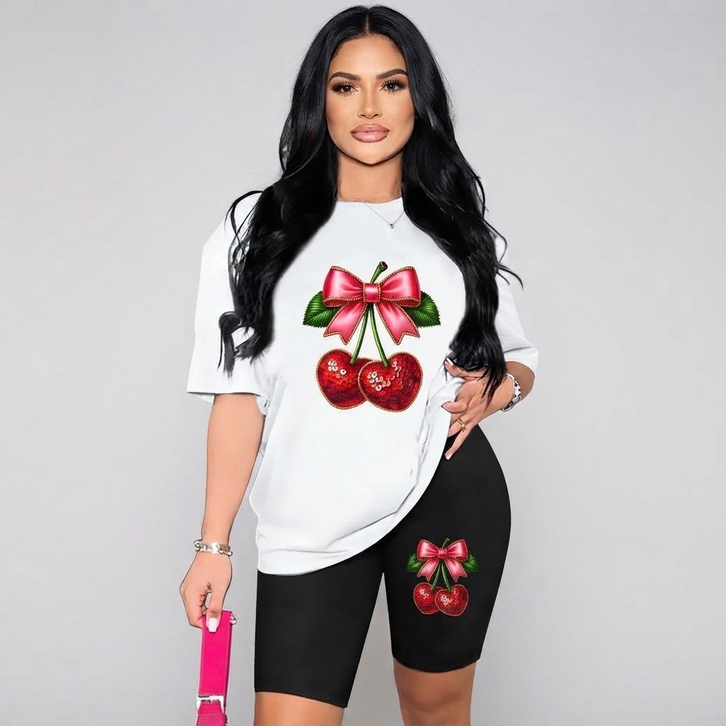 CONJUNTO FEMININO FITINIS ACADEMIA CAMISETA+BERMUDA LEGGINGS CÓS ALTO ZERO TRANSPARENCIA LAÇO CEREJA
