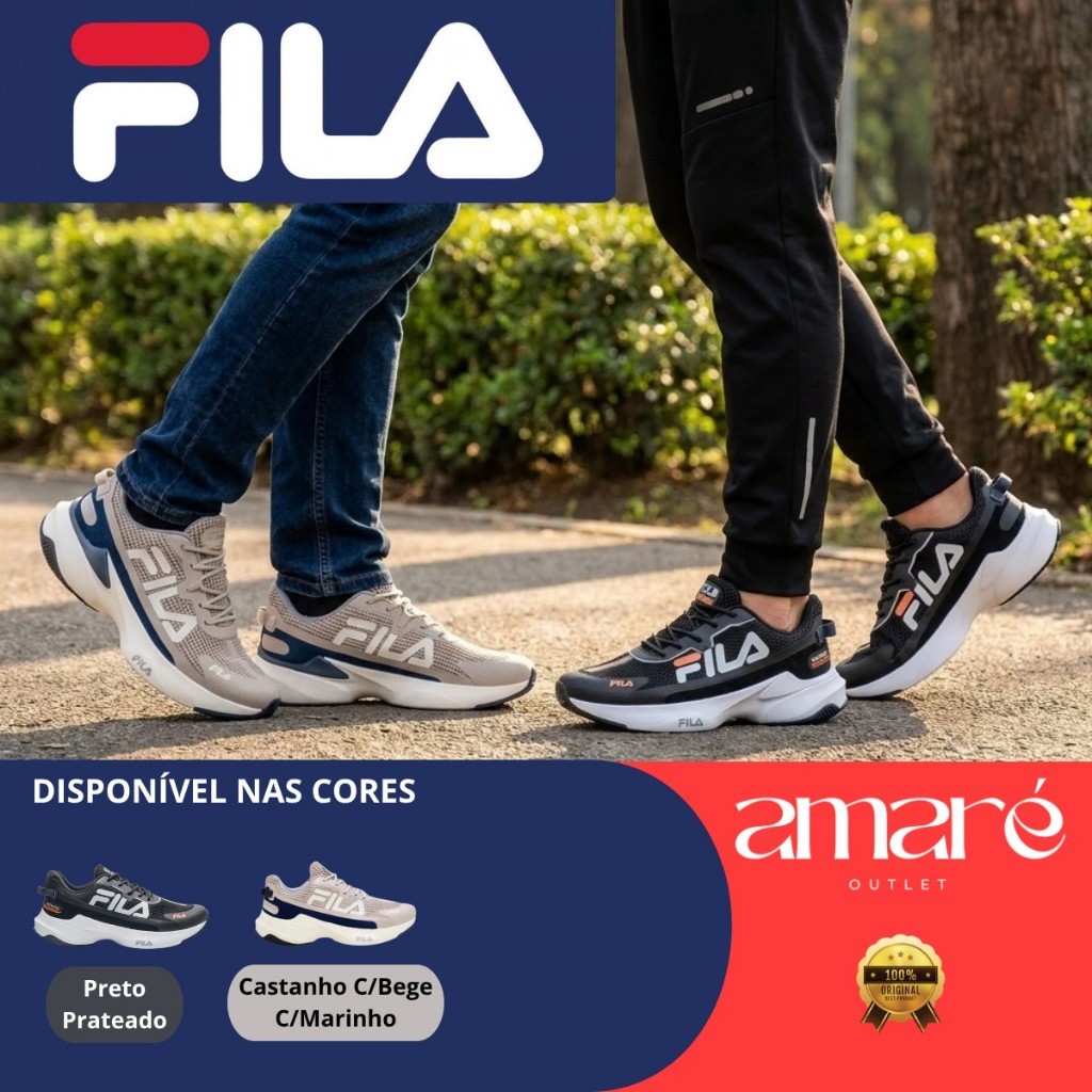 Tênis Masculino Fila Recovery Corrida Running Treino Academia Fitness Esportivo 11J728X Original