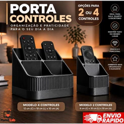 Porta Controle Remoto Organizador Suporte de Mesa para 2 ou 4 Controles TV Sala Quarto