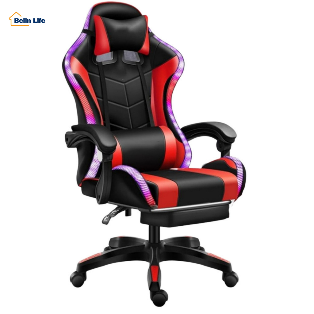 Cadeira Gamer Ergonômica Reclinável 135° Ajustável Couro PU até 158kg para Home Office