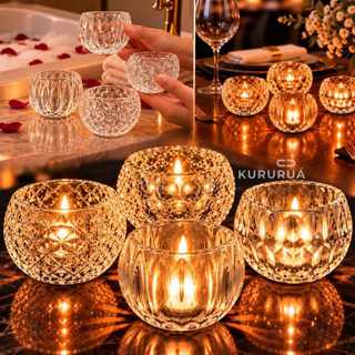 Castiçal de Vidro Porta Velas Castiçal Redondo Aromateripia Decoração Natal