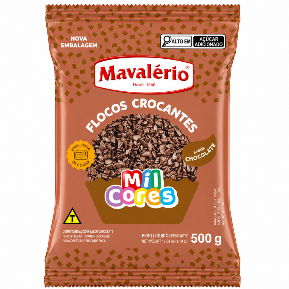 Flocos Crocantes Chocolate Mil Cores 500g Mavalério