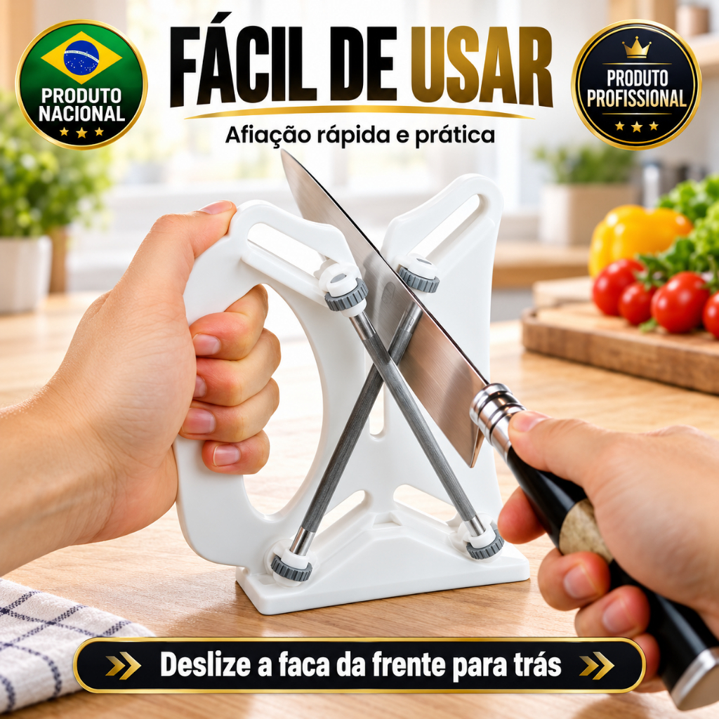 Afiador de Facas Chaira Amolador Profissional Compacto Rápido Portátil Ângulo Certo