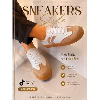 Tênis Feminino Original DONNA CALÇADOS Flatform Confortável Moda Casual Clássico Neutro Branco