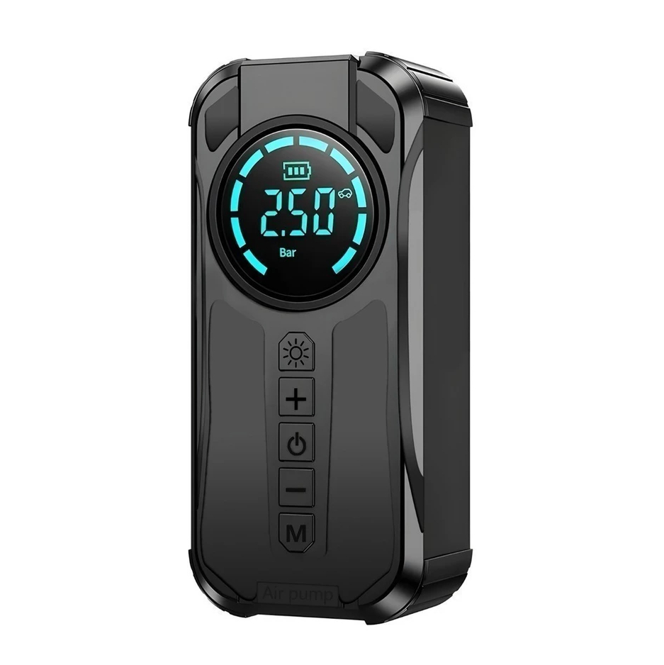 Compressor de Ar Portátil Digital Recarregável Inflador Pneu Carro Moto Bike USB LED — imagem 2 de 2