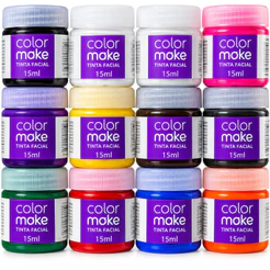 Pintura Facial Liquida 12 Cores Sortidas 15ml - Colormake