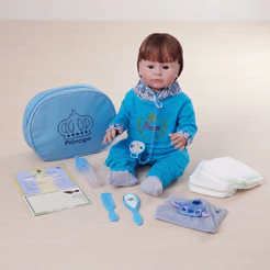 Bebê Reborn Menino Enxoval Completo Bolsa + Ursinho Pelúcia - 48cm!