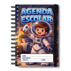 Agenda Astronauta Escolar Aula Infantil Creche Planner Escola Crianças Kids