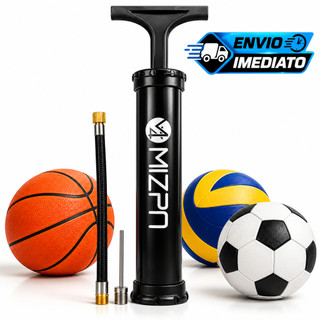 Bomba Manual de Encher Bola Alta Pressão Mangueira Flexível Agulha Futebol Basquete