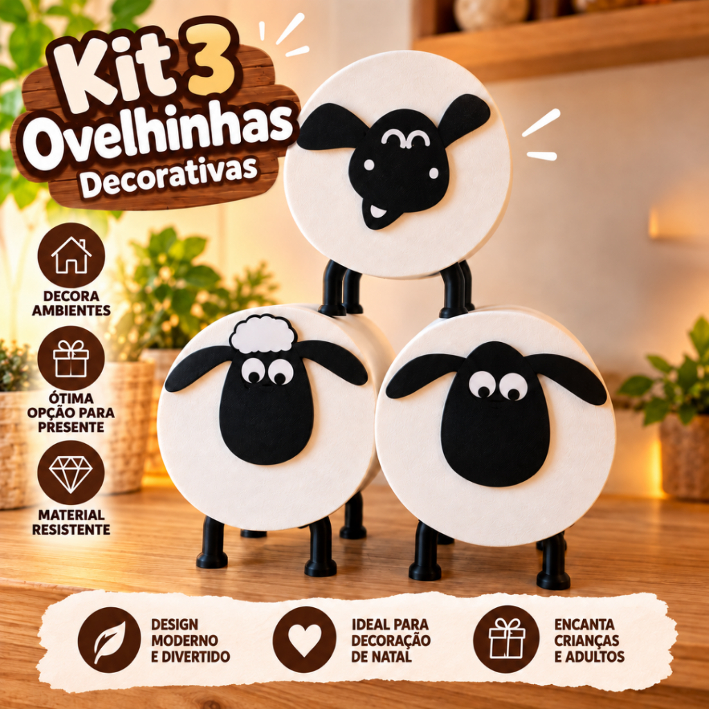 Porta Papel Higiênico Ovelha Carneiro Suporte para Rolo Decoração de Banheiro