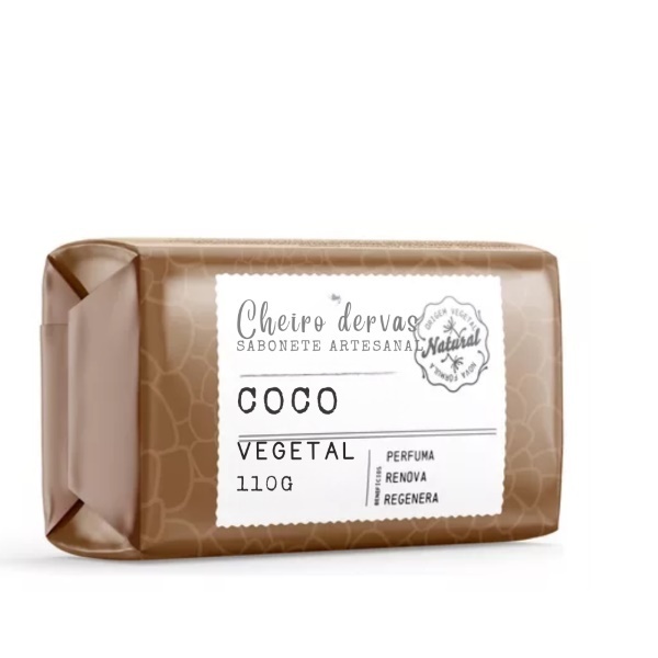 Sabonete de Coco 110% Vegetal - Cheiro de Ervas