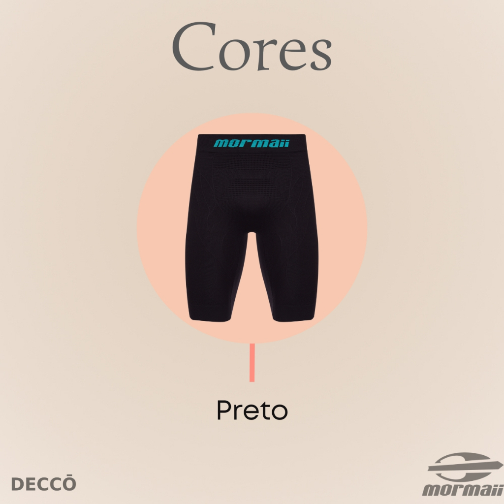 Bermuda Térmica Adulta Mormaii Sem Costura Masculina Alta Performance Resistente Anti Assaduras · foto 2