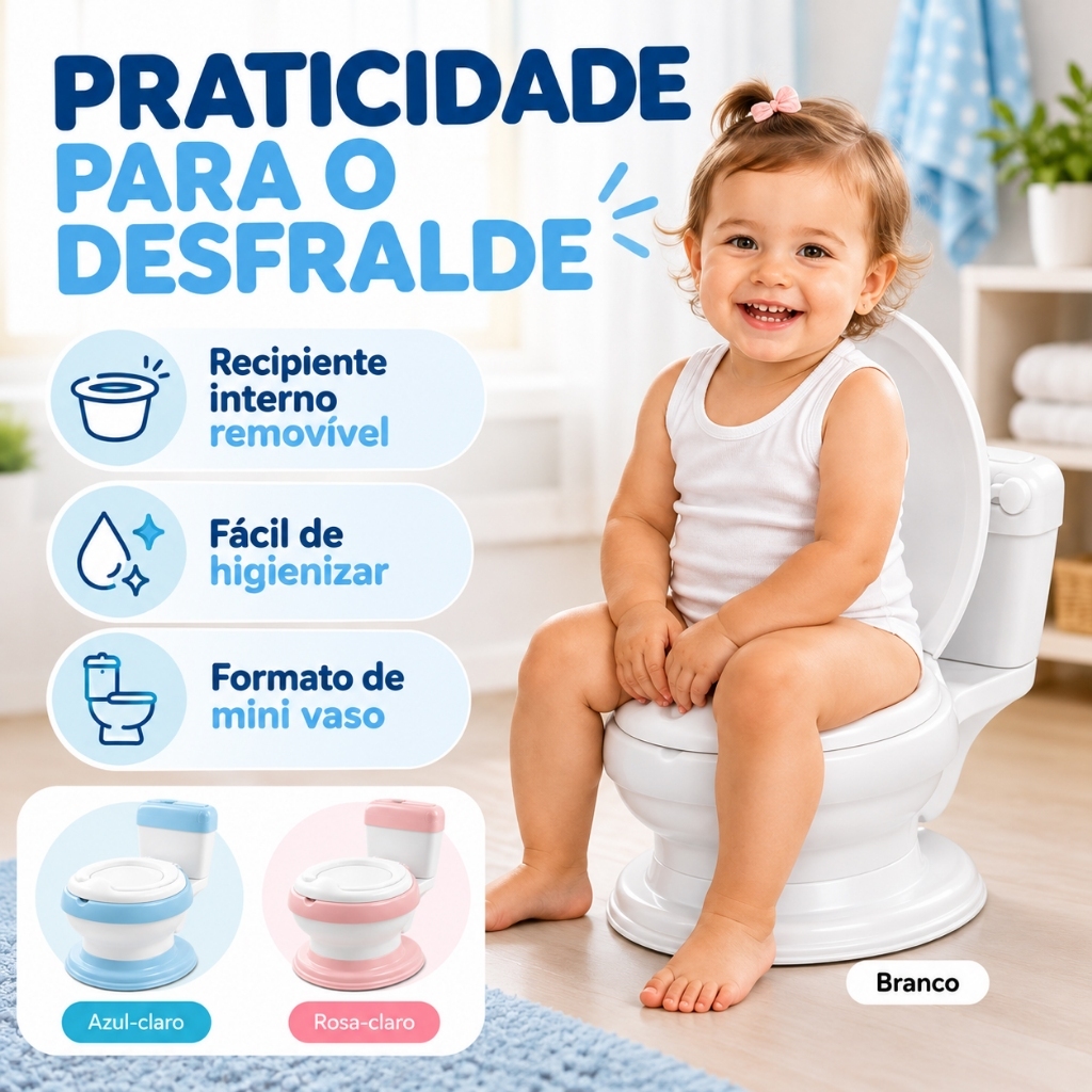 Mini Vaso Sanitário Infantil Penico Troninho Desfralde Penico Privadinha com tampa
