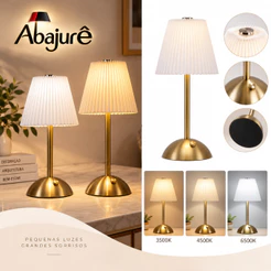 Luminária De Mesa Abajur LED 3 EM 1 Portátil Led Para Leitura Luz Noturno Abajur Quartoto Moderno