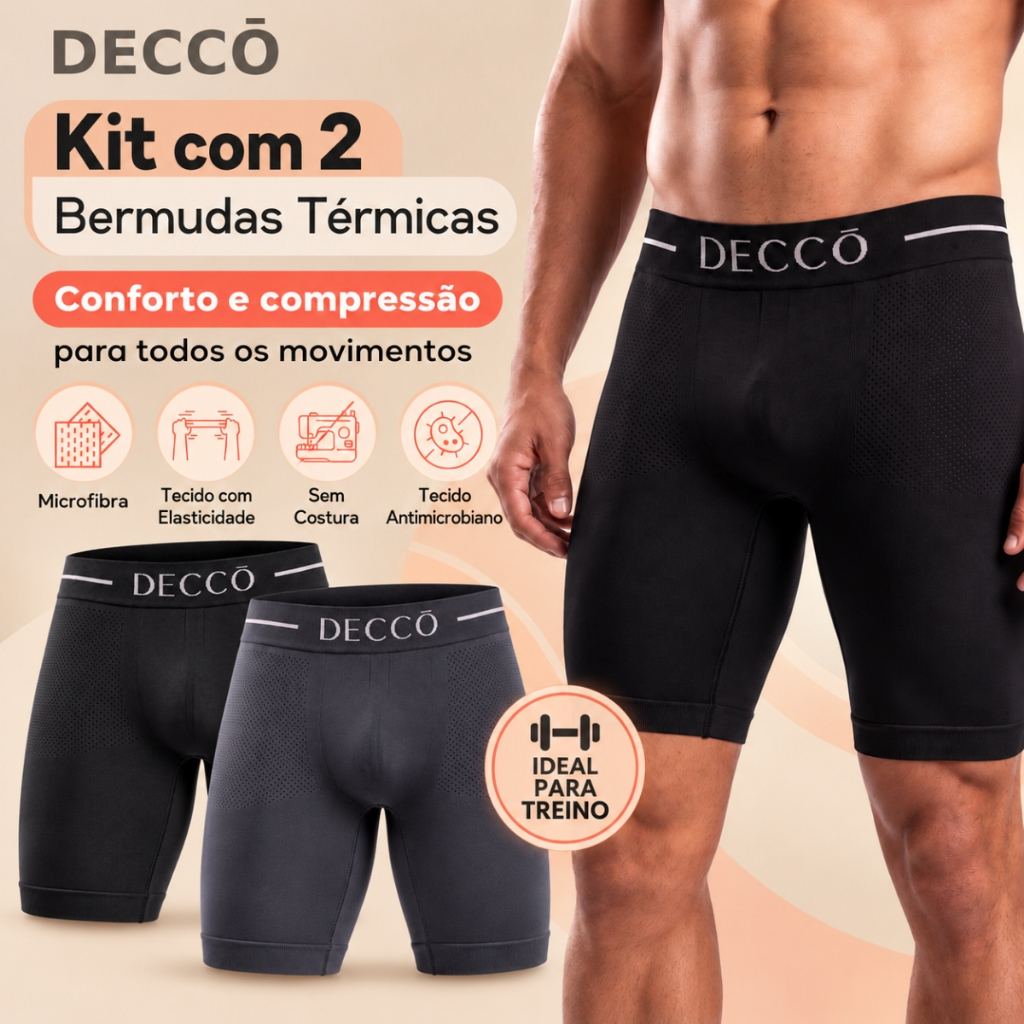 Kit 2 Bermudas Termicas Sem Costura Microfibra Confortavel Para Treino E Atividades Fisicas