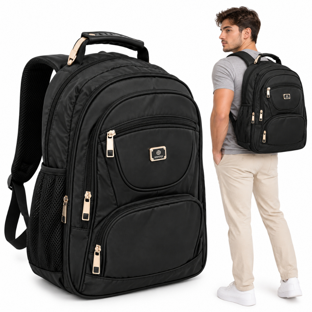 Mochila Bolsa de Costas Unissex Reforçada Cabo De Aço Espaçosa Trabalho Escolar Impermeável