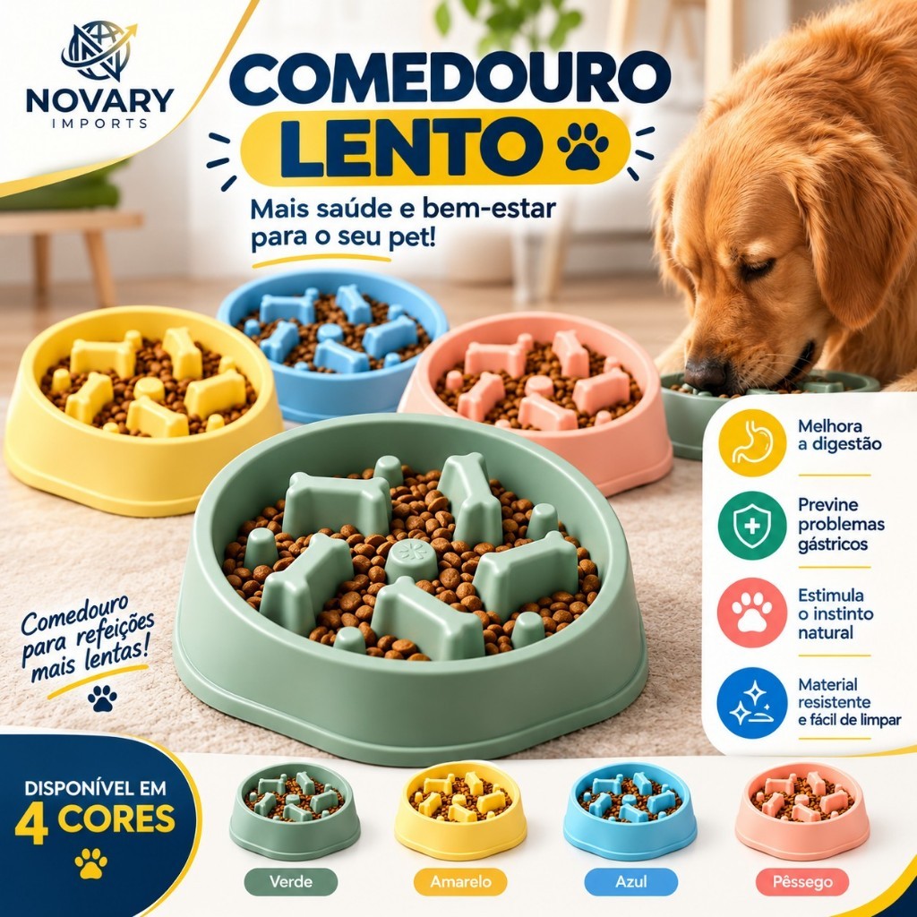 Comedouro Lento Labirinto para Cães Slow Feeder Pet Cachorro Interativo Divertido Para Ração Petisco