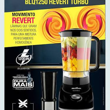 Liquidificador Britânia Revert Turbo Blq1250 1200w Cor Preto 127v
