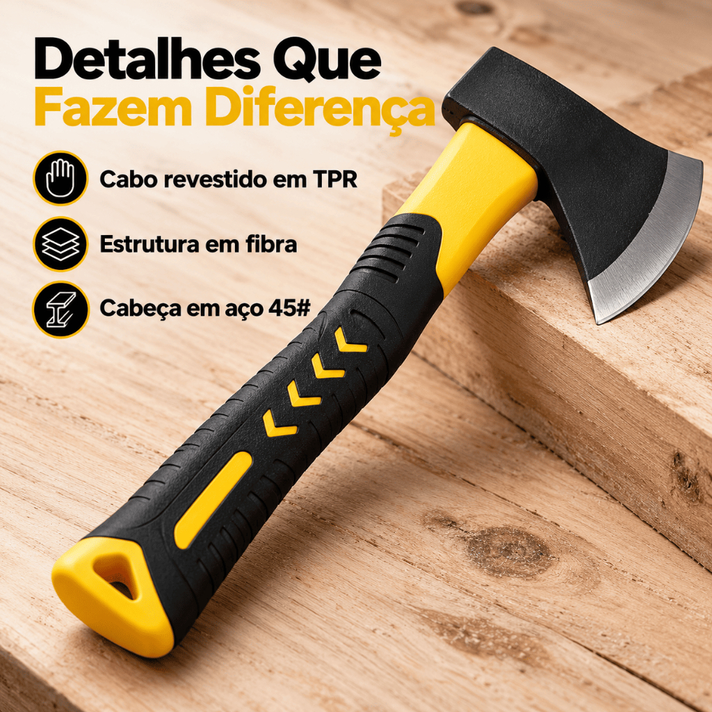 Machado Machadinha De Camping bushcraft Lenha Jardin 600g Cabo Emborrachado Alta Resistencia