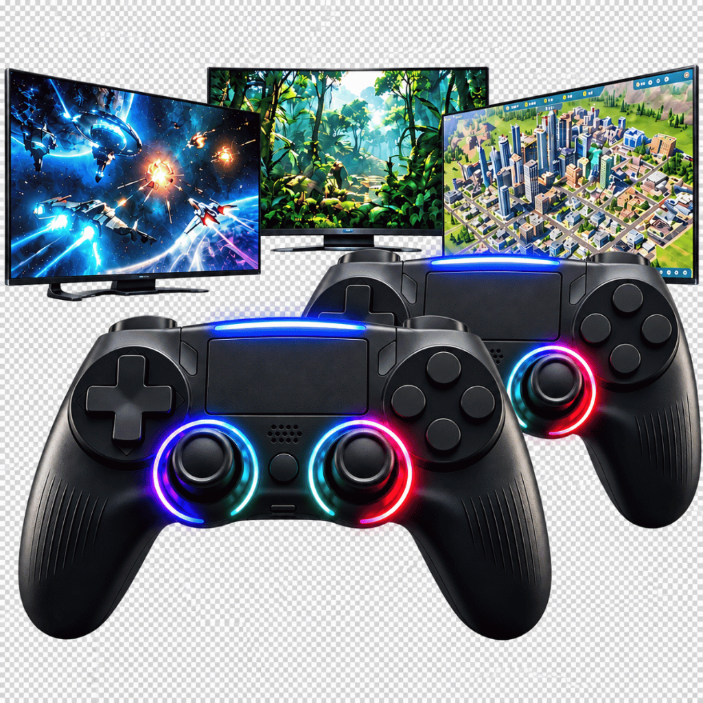 Kit 2 Controles Sem Fio Smart Tv Samsung PC Gamer Notebook App Game Pass Gaming Hub Geforce Joystick Manete AU8000 CU770