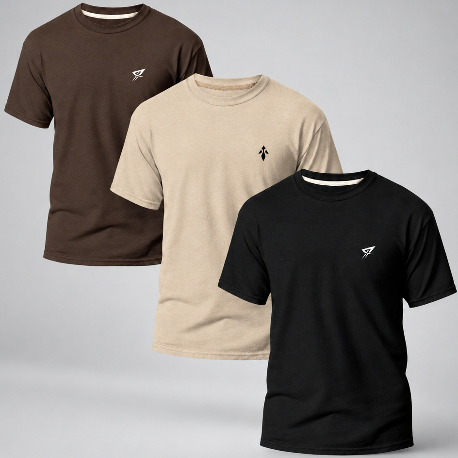 Kit 3 Camisetas Básicas Masculina Minimalista Slim Algodão Premium