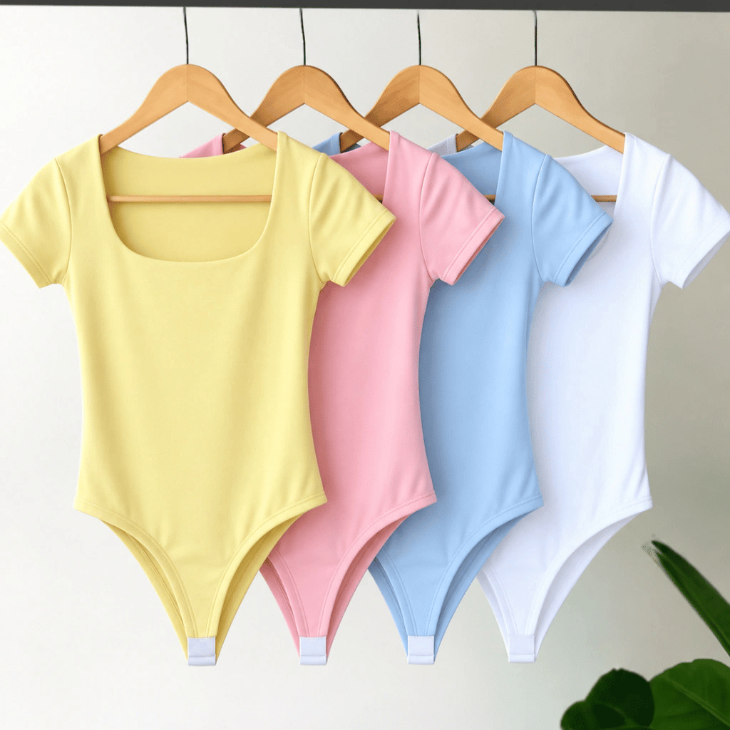 Body Feminino Manga Curta Quadrado Decote Quadrado Confortável Poliamida Premium Tendência Versátil