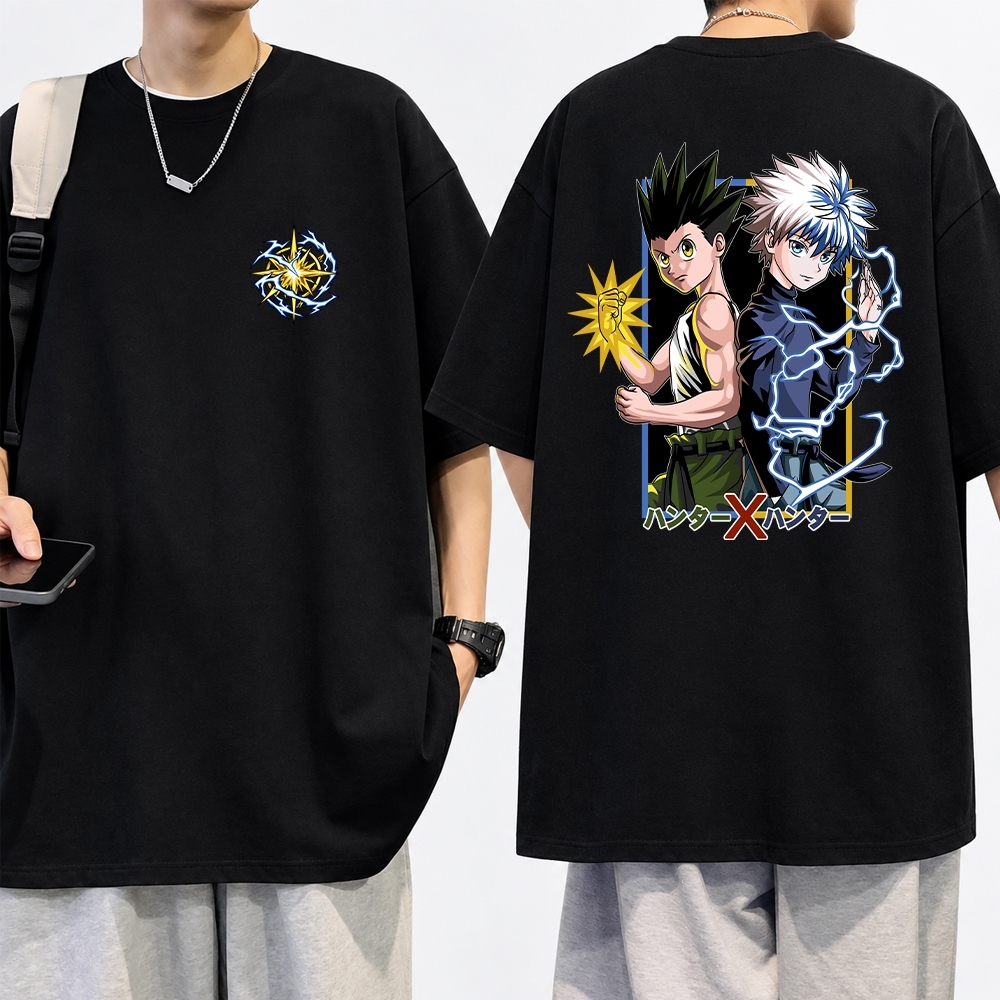Camiseta Anime Geek Hunter X Hunter Estampada Personagens Otaku Nerd 100% Algodão Várias Cores Unissex Plus Size