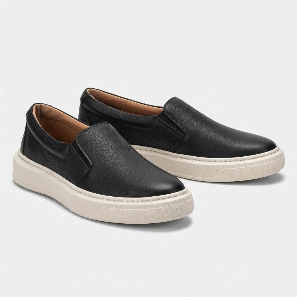 Mocassim Slip On Masculino Couro Legítimo Confortável Estiloso Urbano Casual Sem Cadarço Calce Fácil
