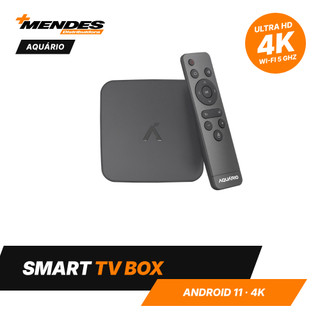 Smart TV Box Aquário STV-3000PLUS | Android 11 | 4K Wi-Fi 5 GHz | Transforme sua TV em Smart