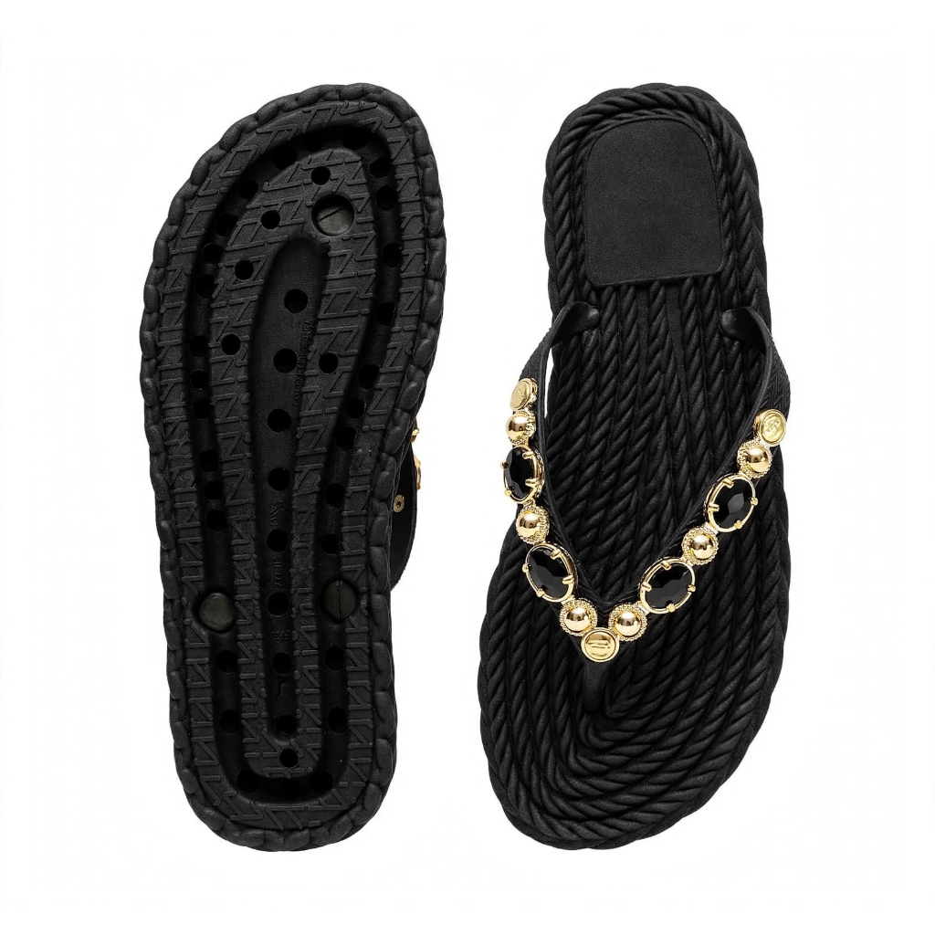Chinelo Feminino Com Pedraria Casual estiloso Antiderrapante Confortável Macio Leve Dia a Dia