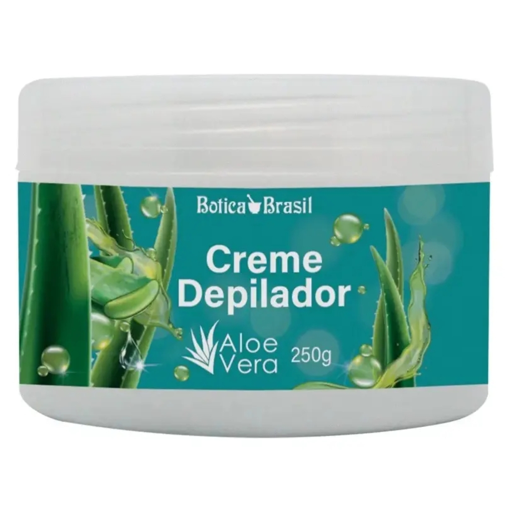 Creme Depilatório Botica Brasil com Aloe Vera 250g: Depilação Rápida e Indolor