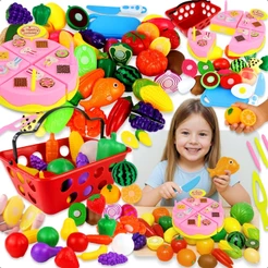 Brinquedo Educativo Cozinha Infantil Com Bolo Frutas De Encaixe E Acessórios