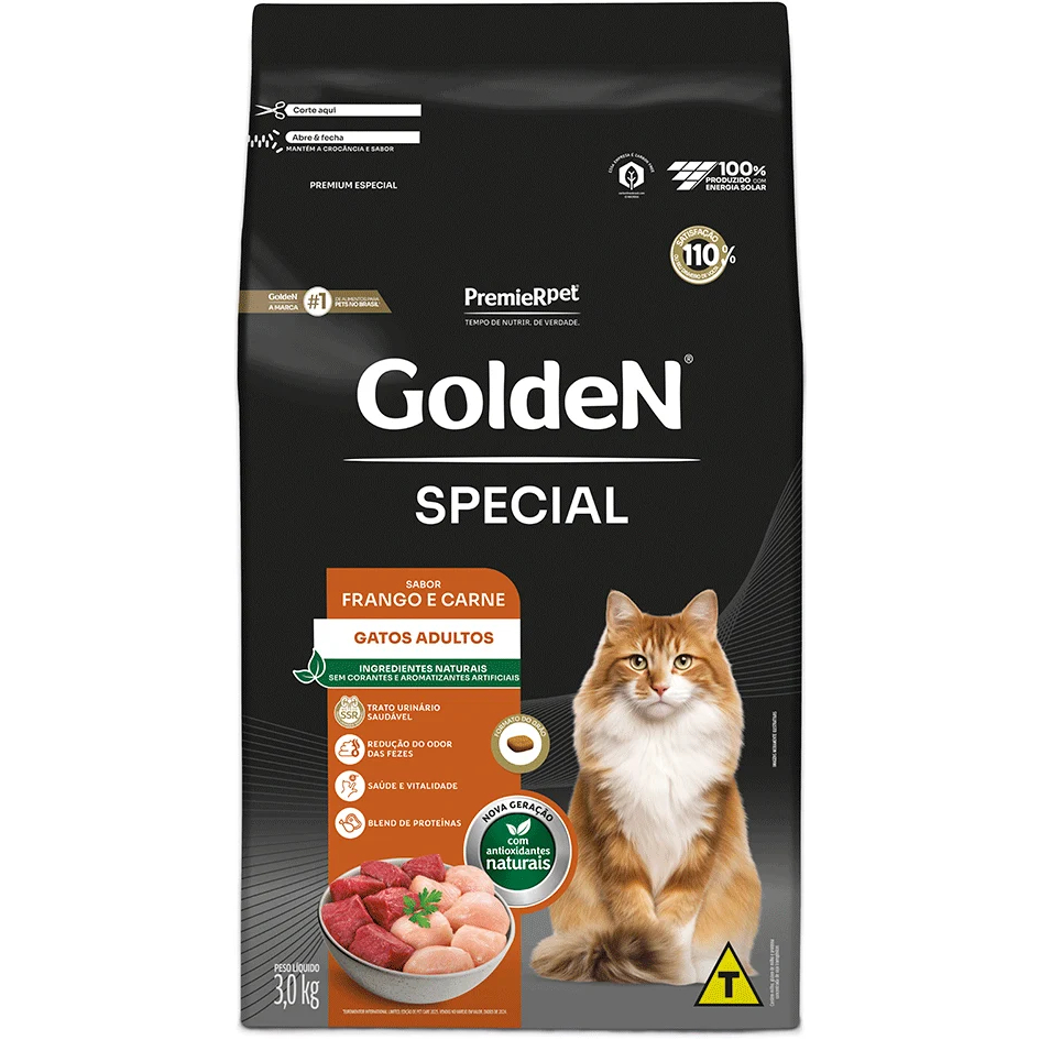 Ração Golden Special Gatos Adultos 3 kg