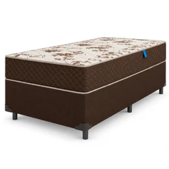 Cama Box Solteiro Colchão Espuma D33 Marquês 88x188x57cm Marrom Umaflex - Suporta até 90kg por Pesso